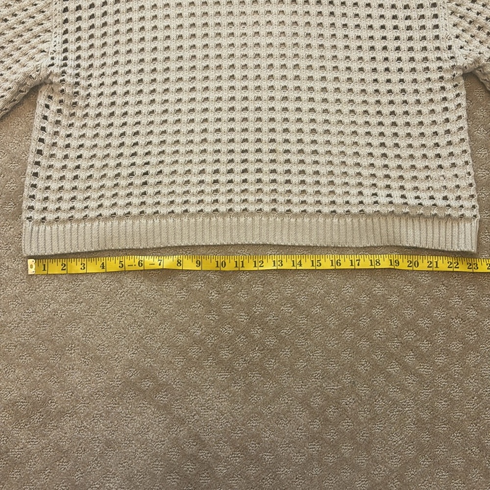 Sammie Mesh Knit Crew Neck Sweater in Dune size Large he - Picture 9 of 12